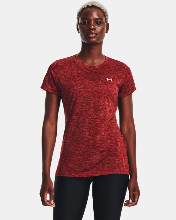 T-shirt UA Tech™ Twist pour femme, Red, pdpMainDesktop image number 0